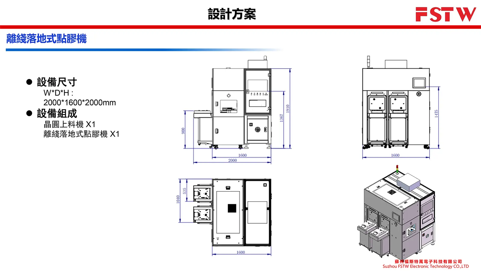 福斯特萬半導體晶圓點膠機 FST-600-設備尺寸