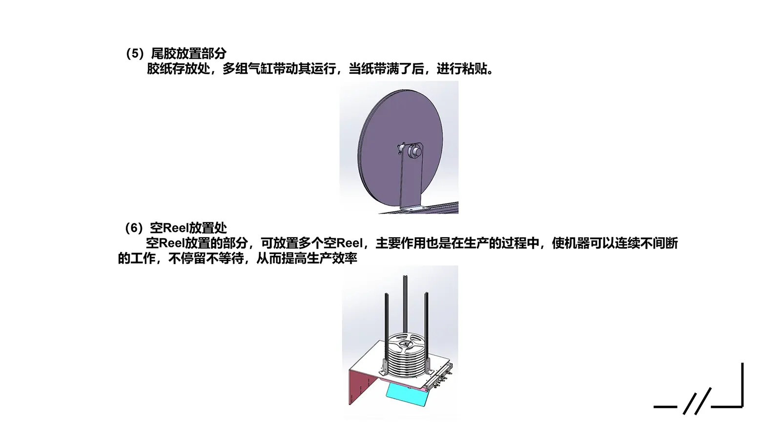 邳安電子全自動卷包機-尾膠放置部分/空Reel放置處